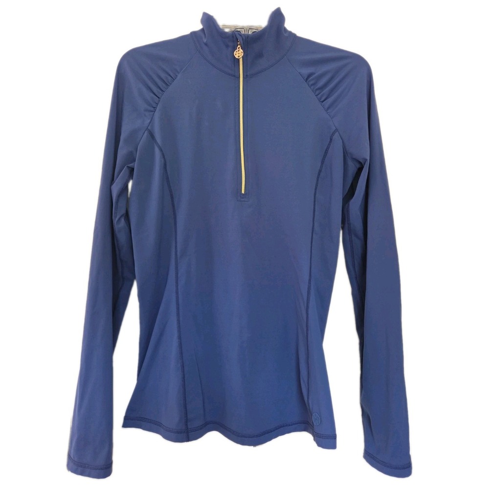 Lilly Pulitzer Luxletic Pullover Womens Medium Blue 1/4 Zip Golf Preppy